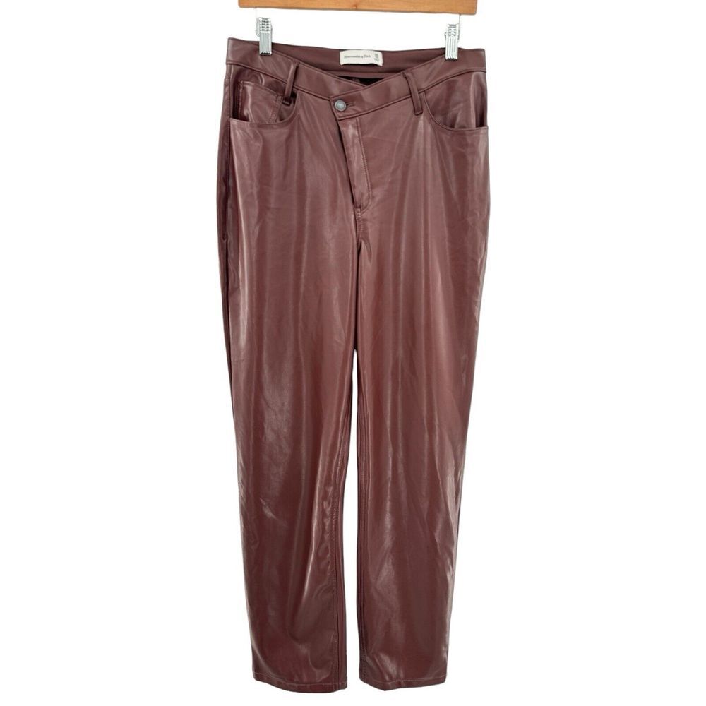 ABERCROMBIE & FITCH Criss-Cross Waist Vegan Leather‎ 90s Straight Pant Size 30 L